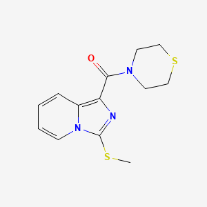 molecular formula C13H15N3OS2 B7531707 (3-Methylsulfanylimidazo[1,5-a]pyridin-1-yl)-thiomorpholin-4-ylmethanone 
