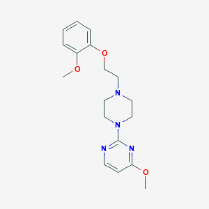 molecular formula C18H24N4O3 B7531719 4-Methoxy-2-[4-[2-(2-methoxyphenoxy)ethyl]piperazin-1-yl]pyrimidine 