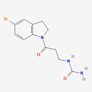 molecular formula C12H14BrN3O2 B7531734 [3-(5-Bromo-2,3-dihydroindol-1-yl)-3-oxopropyl]urea 