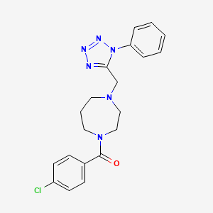 (4-Chlorophenyl)-[4-[(1-phenyltetrazol-5-yl)methyl]-1,4-diazepan-1-yl]methanone