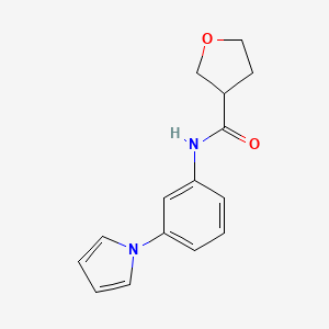 molecular formula C15H16N2O2 B7531745 N-(3-pyrrol-1-ylphenyl)oxolane-3-carboxamide 