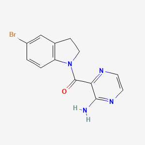 molecular formula C13H11BrN4O B7531769 (3-Aminopyrazin-2-yl)-(5-bromo-2,3-dihydroindol-1-yl)methanone 