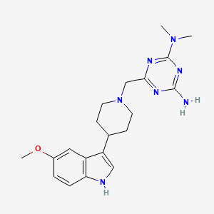 6-[[4-(5-methoxy-1H-indol-3-yl)piperidin-1-yl]methyl]-2-N,2-N-dimethyl-1,3,5-triazine-2,4-diamine