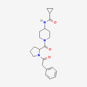 N-[1-[1-(2-phenylacetyl)pyrrolidine-2-carbonyl]piperidin-4-yl]cyclopropanecarboxamide