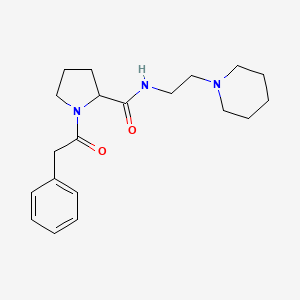 molecular formula C20H29N3O2 B7531821 1-(2-phenylacetyl)-N-(2-piperidin-1-ylethyl)pyrrolidine-2-carboxamide 