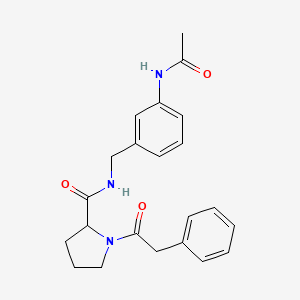 N-[(3-acetamidophenyl)methyl]-1-(2-phenylacetyl)pyrrolidine-2-carboxamide