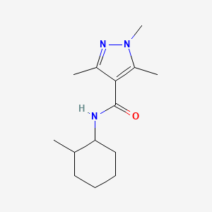 1,3,5-trimethyl-N-(2-methylcyclohexyl)-1H-pyrazole-4-carboxamide