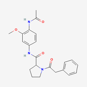 N-(4-acetamido-3-methoxyphenyl)-1-(2-phenylacetyl)pyrrolidine-2-carboxamide