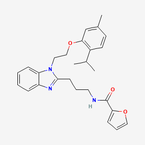 N-[3-(1-{2-[5-METHYL-2-(PROPAN-2-YL)PHENOXY]ETHYL}-1H-1,3-BENZODIAZOL-2-YL)PROPYL]FURAN-2-CARBOXAMIDE