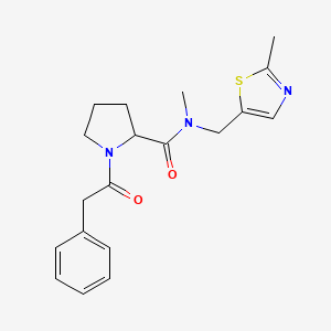 N-methyl-N-[(2-methyl-1,3-thiazol-5-yl)methyl]-1-(2-phenylacetyl)pyrrolidine-2-carboxamide