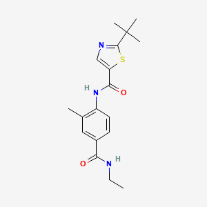 molecular formula C18H23N3O2S B7531907 2-tert-butyl-N-[4-(ethylcarbamoyl)-2-methylphenyl]-1,3-thiazole-5-carboxamide 