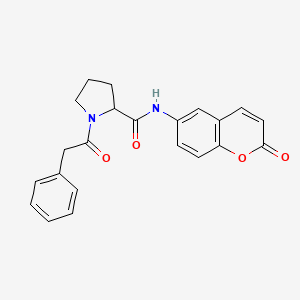 N-(2-oxochromen-6-yl)-1-(2-phenylacetyl)pyrrolidine-2-carboxamide