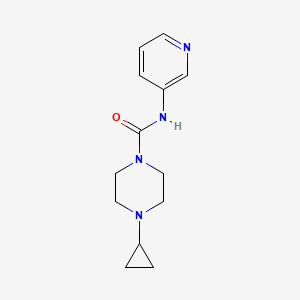 molecular formula C13H18N4O B7531969 4-cyclopropyl-N-pyridin-3-ylpiperazine-1-carboxamide 