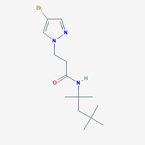 molecular formula C14H24BrN3O B7531980 3-(4-bromo-1H-pyrazol-1-yl)-N-(2,4,4-trimethylpentan-2-yl)propanamide 