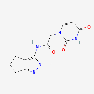 molecular formula C13H15N5O3 B7531997 2-(2,4-dioxopyrimidin-1-yl)-N-(2-methyl-5,6-dihydro-4H-cyclopenta[c]pyrazol-3-yl)acetamide 