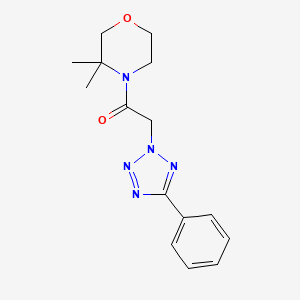 molecular formula C15H19N5O2 B7532023 1-(3,3-Dimethylmorpholin-4-yl)-2-(5-phenyltetrazol-2-yl)ethanone 