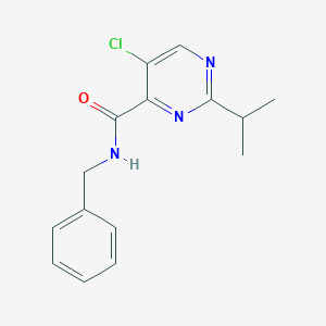 molecular formula C15H16ClN3O B7532024 N-benzyl-5-chloro-2-propan-2-ylpyrimidine-4-carboxamide 