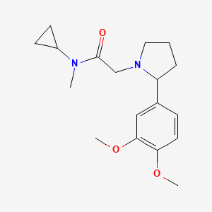 molecular formula C18H26N2O3 B7532035 N-cyclopropyl-2-[2-(3,4-dimethoxyphenyl)pyrrolidin-1-yl]-N-methylacetamide 