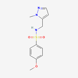 molecular formula C12H15N3O3S B7532050 4-methoxy-N-[(2-methylpyrazol-3-yl)methyl]benzenesulfonamide 