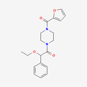 molecular formula C19H22N2O4 B7532055 2-Ethoxy-1-[4-(furan-2-carbonyl)piperazin-1-yl]-2-phenylethanone 