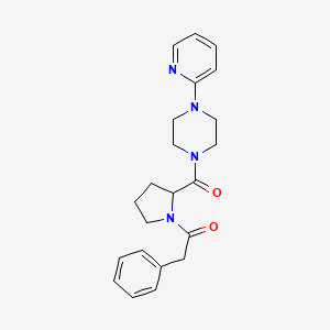 2-Phenyl-1-[2-(4-pyridin-2-ylpiperazine-1-carbonyl)pyrrolidin-1-yl]ethanone