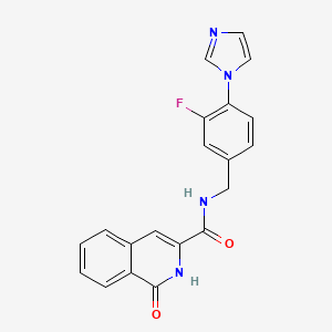 molecular formula C20H15FN4O2 B7532076 N-[(3-fluoro-4-imidazol-1-ylphenyl)methyl]-1-oxo-2H-isoquinoline-3-carboxamide 