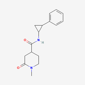 molecular formula C16H20N2O2 B7532122 1-methyl-2-oxo-N-(2-phenylcyclopropyl)piperidine-4-carboxamide 