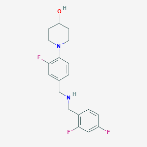 molecular formula C19H21F3N2O B7532131 1-[4-[[(2,4-Difluorophenyl)methylamino]methyl]-2-fluorophenyl]piperidin-4-ol 