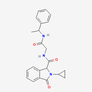 2-cyclopropyl-3-oxo-N-[2-oxo-2-(1-phenylethylamino)ethyl]-1H-isoindole-1-carboxamide