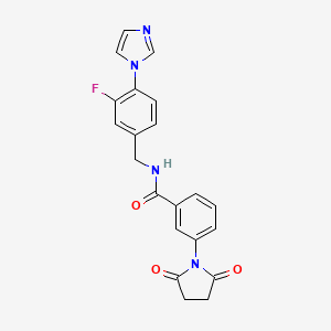 3-(2,5-dioxopyrrolidin-1-yl)-N-[(3-fluoro-4-imidazol-1-ylphenyl)methyl]benzamide