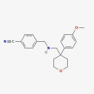 4-[[[4-(4-Methoxyphenyl)oxan-4-yl]methylamino]methyl]benzonitrile