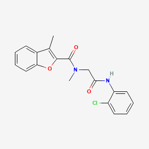 molecular formula C19H17ClN2O3 B7532222 N-[2-(2-chloroanilino)-2-oxoethyl]-N,3-dimethyl-1-benzofuran-2-carboxamide 