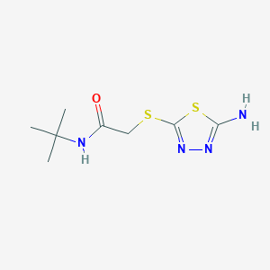 molecular formula C8H14N4OS2 B7532226 2-[(5-amino-1,3,4-thiadiazol-2-yl)sulfanyl]-N-tert-butylacetamide 