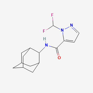 molecular formula C15H19F2N3O B7532244 1-(difluoromethyl)-N-(tricyclo[3.3.1.1~3,7~]dec-2-yl)-1H-pyrazole-5-carboxamide 