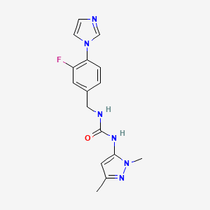 1-(2,5-Dimethylpyrazol-3-yl)-3-[(3-fluoro-4-imidazol-1-ylphenyl)methyl]urea