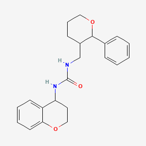 molecular formula C22H26N2O3 B7532270 1-(3,4-dihydro-2H-chromen-4-yl)-3-[(2-phenyloxan-3-yl)methyl]urea 