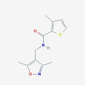 molecular formula C12H14N2O2S B7532280 N-[(3,5-dimethyl-1,2-oxazol-4-yl)methyl]-3-methylthiophene-2-carboxamide 