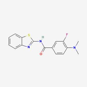 molecular formula C16H14FN3OS B7532349 N-(1,3-benzothiazol-2-yl)-4-(dimethylamino)-3-fluorobenzamide 