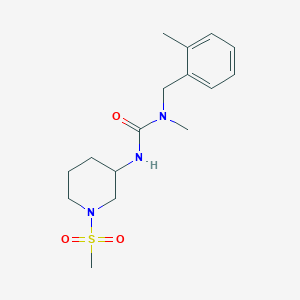 molecular formula C16H25N3O3S B7532412 1-Methyl-1-[(2-methylphenyl)methyl]-3-(1-methylsulfonylpiperidin-3-yl)urea 