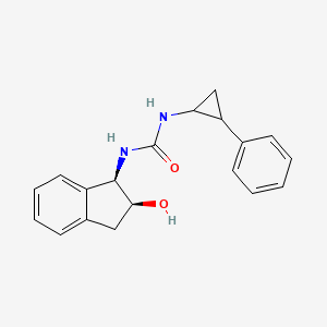 molecular formula C19H20N2O2 B7532426 1-[(1R,2S)-2-hydroxy-2,3-dihydro-1H-inden-1-yl]-3-(2-phenylcyclopropyl)urea 