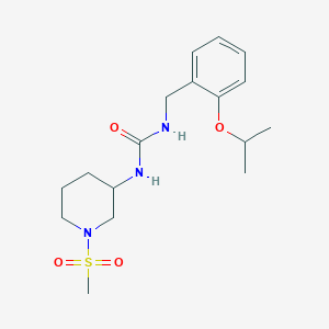 molecular formula C17H27N3O4S B7532443 1-(1-Methylsulfonylpiperidin-3-yl)-3-[(2-propan-2-yloxyphenyl)methyl]urea 