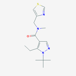 molecular formula C15H22N4OS B7532458 1-tert-butyl-5-ethyl-N-methyl-N-(1,3-thiazol-4-ylmethyl)pyrazole-4-carboxamide 