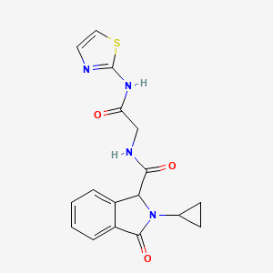 molecular formula C17H16N4O3S B7532478 2-cyclopropyl-3-oxo-N-[2-oxo-2-(1,3-thiazol-2-ylamino)ethyl]-1H-isoindole-1-carboxamide 