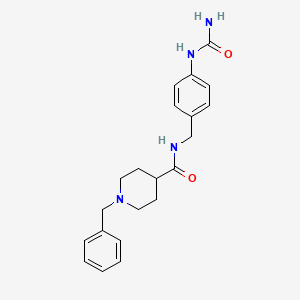 1-benzyl-N-[[4-(carbamoylamino)phenyl]methyl]piperidine-4-carboxamide