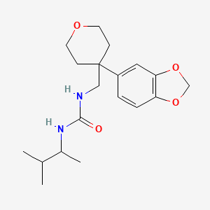 molecular formula C19H28N2O4 B7532509 1-[[4-(1,3-Benzodioxol-5-yl)oxan-4-yl]methyl]-3-(3-methylbutan-2-yl)urea 