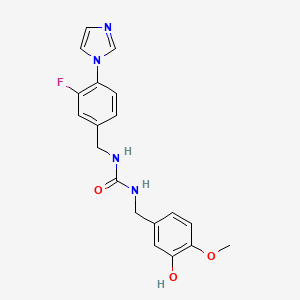 1-[(3-Fluoro-4-imidazol-1-ylphenyl)methyl]-3-[(3-hydroxy-4-methoxyphenyl)methyl]urea