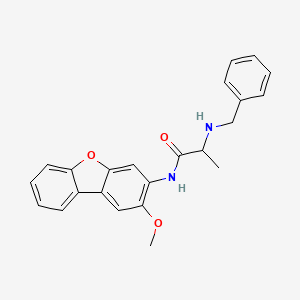 molecular formula C23H22N2O3 B7532563 2-(benzylamino)-N-(2-methoxydibenzofuran-3-yl)propanamide 