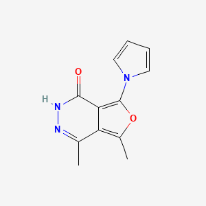 molecular formula C12H11N3O2 B7532585 4,5-dimethyl-7-pyrrol-1-yl-2H-furo[3,4-d]pyridazin-1-one 