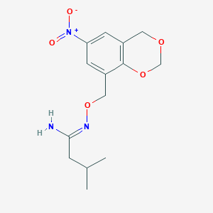 3-methyl-N'-[(6-nitro-4H-1,3-benzodioxin-8-yl)methoxy]butanimidamide