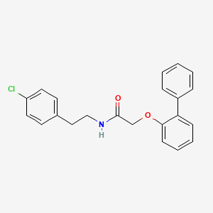 molecular formula C22H20ClNO2 B7532596 N-[2-(4-chlorophenyl)ethyl]-2-(2-phenylphenoxy)acetamide 